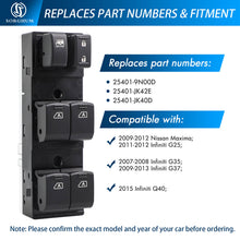 Charger l'image dans la galerie, Sorghum 25401-JK42E 10+3pins Front Side Master Power Window Switch for Infiniti G35 G37 Q40