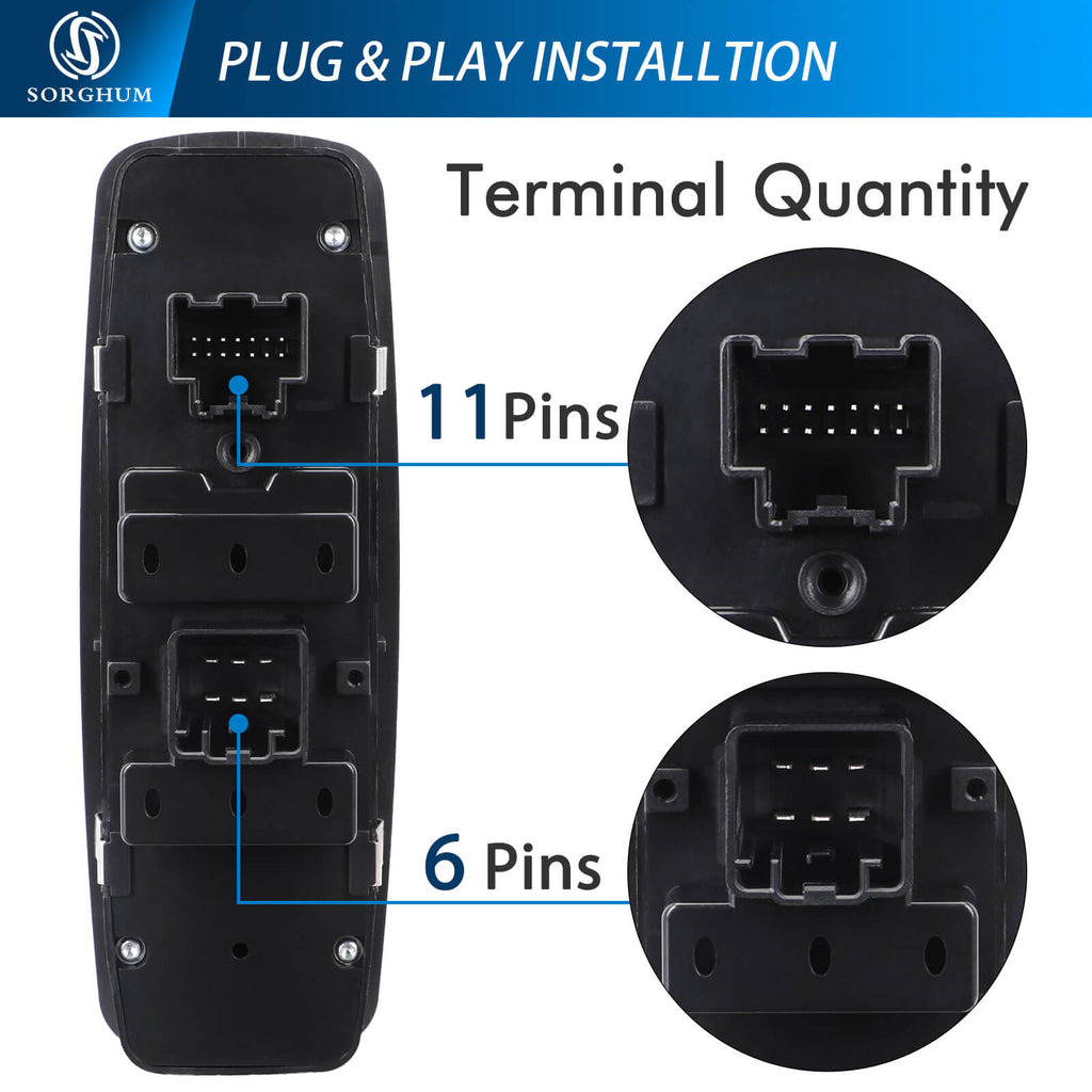 Sorghum 68110871AA 3+0pins High Quality Master Power Window Lift Switch For Chrysler Grand Voyager For Dodge Grand Caravan