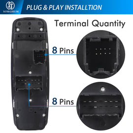 Sorghum 04602627AG 8+8pins Power Master Window Switch for Dodge Grand Caravan Chrysler Town Country