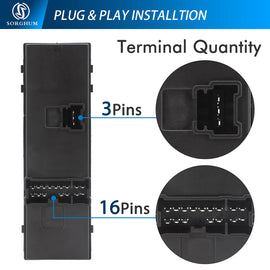 Sorghum 25401-3SH0A 16+3pins Power Master Window Control Switch for Nissan Juke 2011-2017