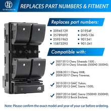 将图片加载到图库查看器，Sorghum 20945129 Master Power Window Switch Fit for Chevrolet Silverado HHR Traverse for GMC Sierra 1500 2500 3500 Yukon