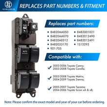 Załaduj zdjęcie do przeglądarki galerii, Sorghum 84820-33170 14pins Power Master Window Switch Front Driver Left Side for Toyota Corolla Camry for for Pontiac Vibe Scion xA