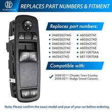 Laden Sie das Bild in den Galerie-Viewer, Sorghum 04602627AG 8+8pins Power Master Window Switch for Dodge Grand Caravan Chrysler Town Country