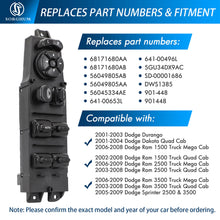 Załaduj zdjęcie do przeglądarki galerii, Sorghum 68171680AB 12+8pins Master Power Window Switch For Dodge Dakota Durango 2001-2004