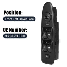 Załaduj zdjęcie do przeglądarki galerii, Sorghum 93570-2D100 14pins Front Left Side Power Master Window Switch With Panel and Rearview Mirror Switch for Hyundai Elantra 2002-2006